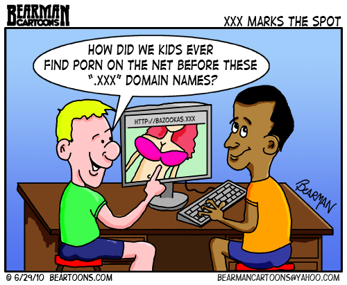 Cartoonxxxcom - Editorial Cartoon: .XXX Marks the Spot - Bearman Cartoons