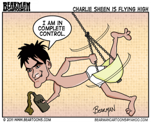 2-27-11-Bearman-Cartoon-Charlie Sheen Flying High 2-27-11-Bearman-Cartoon-Charlie Sheen Flying High