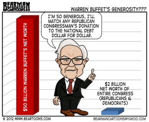 1-17-12-Bearman-Cartoon-Warren Buffet National Debt Challenge