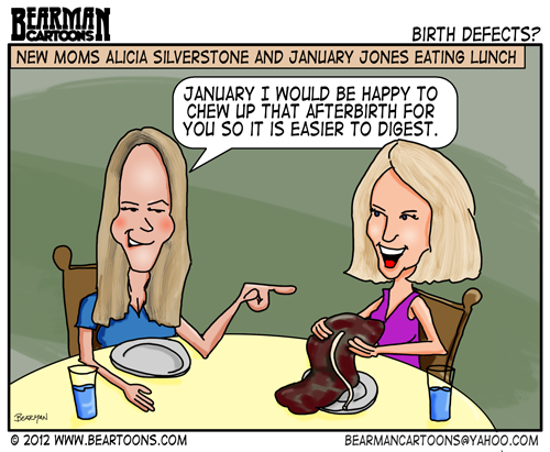 Editorial Cartoon: Celebrity Moms Alicia Silverstone and January Jones