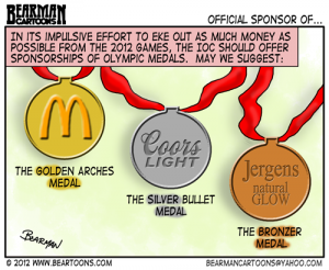 7-30-12-Bearman-Editorial-Cartoon Olympic Sponsorships